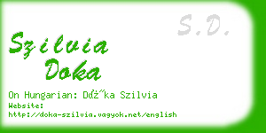 szilvia doka business card